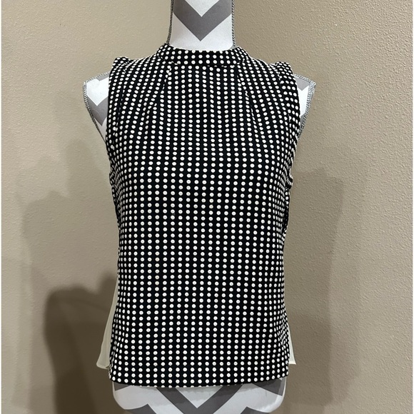 K. By Kersh Black/Cream Polka Dot Sleeveless Top, EUC! - Picture 3 of 7